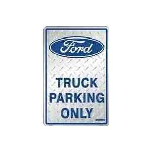  Ford Truck Parking Only Diamond Plate Tin Sign