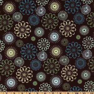   Wide Galaxy Starburst Brown Fabric By The Yard Arts, Crafts & Sewing