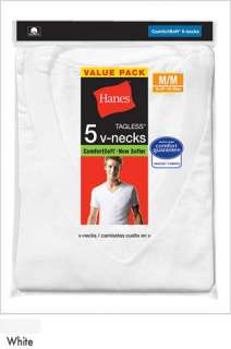 HANES Mens White V Neck T Shirt Undershirt   5 Pack   777P5  