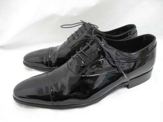 Dolce & Gabbana Black Patent Leather Lace Up Dress Shoes 8.5  