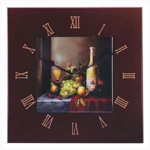 WINE AND FRUIT TILE WALL CLOCK B34 566 