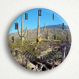   Arizona Saguaro Cactus 6 Silent Wall Clock (Includes Desk/Table Stand