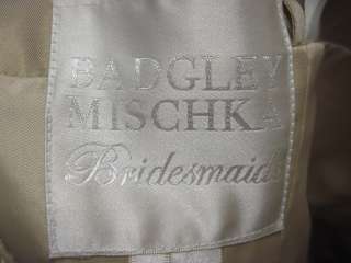 BADGLEY MISCHKA Tan Strapless Long Bridesmaid Dress 4  
