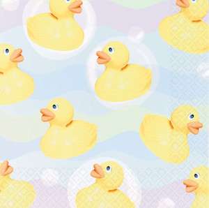 RUBBER DUCKIE Baby Shower Party Beverage Napkins 048419532460  
