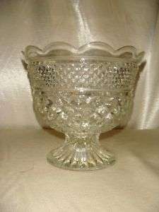 Vintage Pressed Glass Pedestal Bowl Vase Decorative  