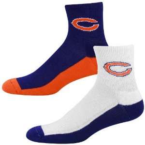  Chicago Bears Tri Color Two Pack Quarter Socks Sports 
