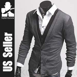 StylishHomme double layered mens cardigan (Size XS~XL) No56  