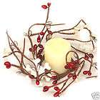 Snowflake Red White Silver Pip Berry Napkin Candle Ring