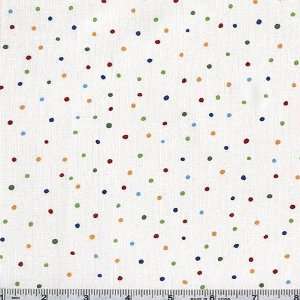 45 Wide Clowning Around Dots White Fabric By The Yard 