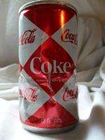 Vintage Coca Cola Can Rare Harlequin Diamonds 12 oz 60s  