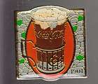 COCA COLA COKE LAPEL PIN 1901 OLD GLASS OF COKE AD
