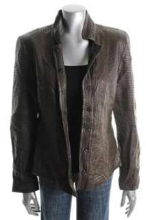 Elie Tahari Brown Jacket Leather Coat Sale Misses S  