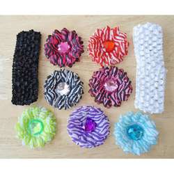   Sweetys Bowtique Set of 7 Striped Flower Headbands  