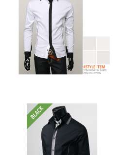 New Mens Luxury Slim Dress Shirts 3 Colors Sz M L XL  