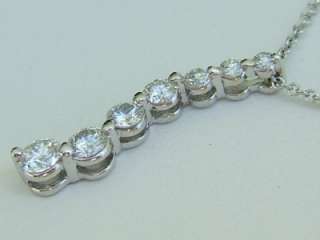 Stunning 14k. White Gold Diamond Journey Pendant, New  