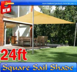  New MH 24 FT Square Sun Sail Shade Canopy Outdoor Patio 