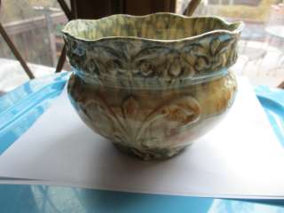 Early Roseville art pottery jardiner splatter yellowware  