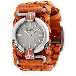 Lucky Brand Womens Orange Leather Watch  