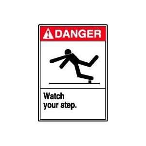  DANGER WATCH YOUR STEP (W/GRAPHIC) 14 x 10 Dura Aluma 