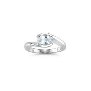  1.33 Cts Sky Blue Topaz Solitaire Ring in 14K White Gold 9 