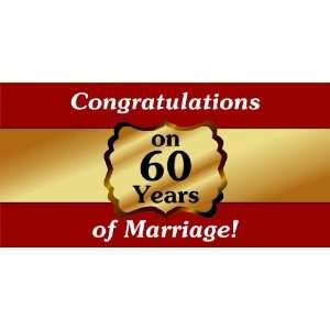  3x6 Vinyl Banner   Congratulations On 60 Years Of Marriage 