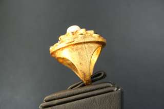 TURKISH ALPACA GOLD COLOR MOTHER OF PEARL ONIX RING  