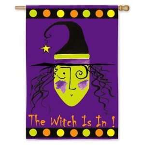   The Witch Is in Halloween Decorative House Flag Patio, Lawn & Garden