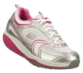 SKECHERS SHAPE UPS SILVER WHITE BLUE PINK12320 XF SHOES  