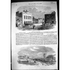  1853 Street Scene Town Wellington Somerset Railway Train 