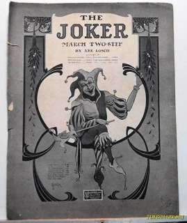 1906 THE JOKER MARCH TWO STEP ABE LOSCH SHEET MUSIC  