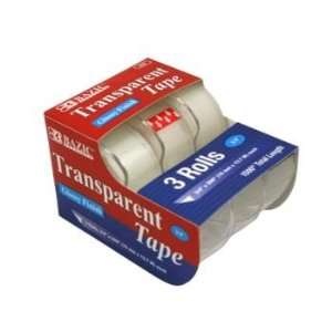  BAZIC Tape, 0.75 x 500 Inch, Transparent 3 Per Pack 