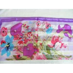  Womens Scarf from Thailand  Lilac with Ornate Floral 