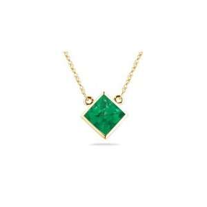  0.39 Cts Emerald Solitaire Pendant in 18K Yellow Gold 