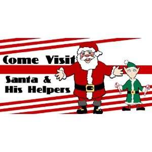  3x6 Vinyl Banner   Visit Santa 