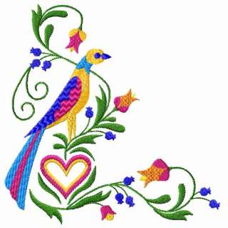 Birds,Hearts, Flowers 16 Machine Embroidery Designs set  