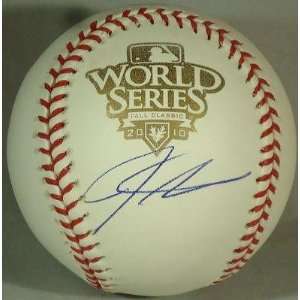 Autographed Josh Hamilton Baseball   2010 WS W COA 2A   Autographed 