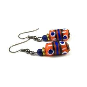  Song of the Sky, African Sand Cast Multi Color Bead Dangle 