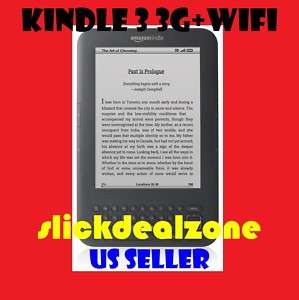 NEW*  Kindle 3 WiFi+3G   In Stock Ship Worldwide 892685001072 