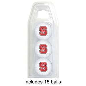  North Carolina State Wolfpack NCAA 15 Golf Ball Clear Pack 