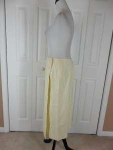 NWT Talbots Size 10 Long Wrap Around Skirt Soft Yellow 100% WOOL Lined 