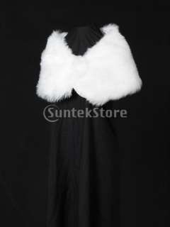 Elegant Ivory Soft Faux Fur Wedding Evening Party Dress Stole Wrap 