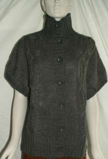 NWT LAUREN HANSEN Short Sleeve Cardigan Sweater PICK Black, Gray 