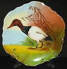  FRENCH LIMOGES PORCELAIN PLAQUE PLATE CORONET BIRD HAND PAINTED SIGNED