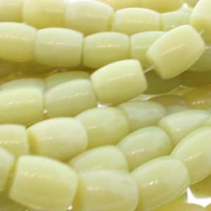 Olive Jade  Barrel Plain   14mm Height, 12mm Width, Sold by 16 Inch 