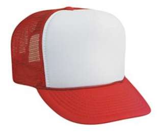 ONE DOZEN(12) RED & WHITE FOAM MESH TRUCKER CAP NEW BASEBALL HAT