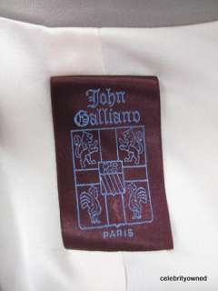 John Galliano Light Gray Pink/Lace Trim Jacket 42/10  