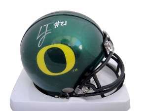 LaMichael James Signed Oregon Ducks Mini Helmet GLOBAL  