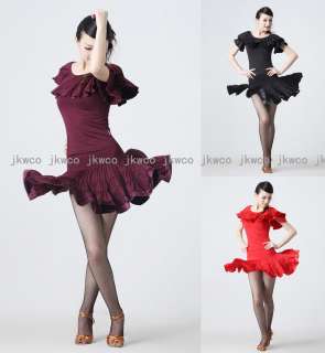NEW Latin salsa tango rumba Cha cha Ballroom Dance Dress Top&Skirt #NN011 