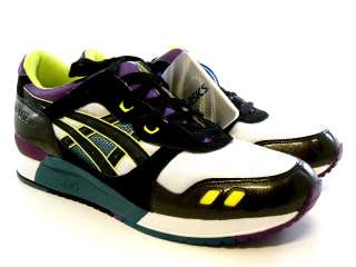 Asics Tigers Gel Lyte 3 Black/Emerald Green/Purple White Sneakers Men 