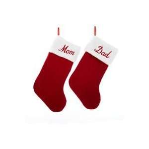  Pack of 6 Mom and Dad Red Christmas Stockings 19